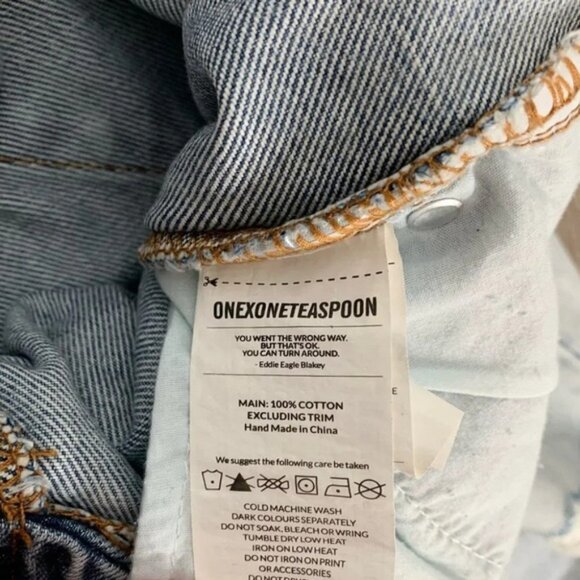 Revolve One Teaspoon Freebirds Skinny Jeans Straight Leg distressed light wash - Picture 12 of 16